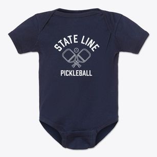 State Line Pennsylvania Pickleball Baby Onesie