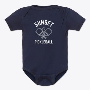 Sunset Arkansas Pickleball Baby Onesie