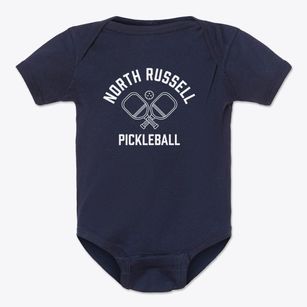North Russell New York Pickleball Baby Onesie