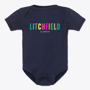 Litchfield Illinois Color Pop Baby Onesie