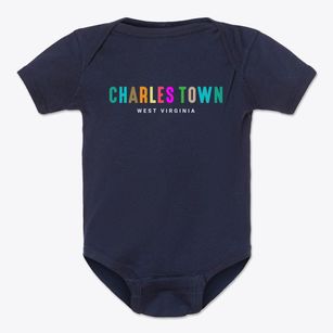 Charles Town West Virginia Color Pop Baby Onesie
