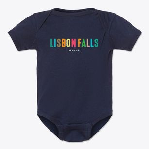 Lisbon Falls Maine Color Pop Baby Onesie