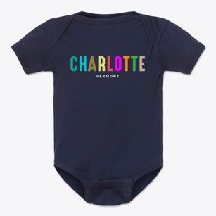 Charlotte Vermont Color Pop Baby Onesie
