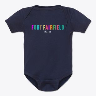 Fort Fairfield Maine Color Pop Baby Onesie