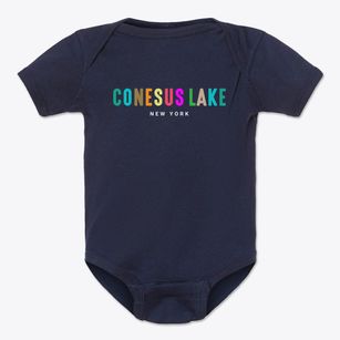 Conesus Lake New York Color Pop Baby Onesie