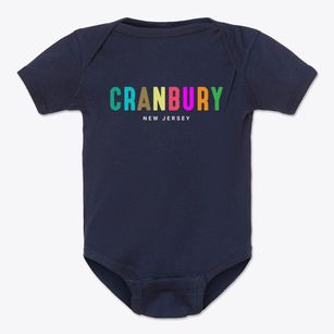 Cranbury New Jersey Color Pop Baby Onesie