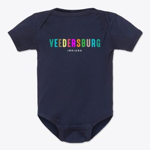 Veedersburg Indiana Color Pop Baby Onesie