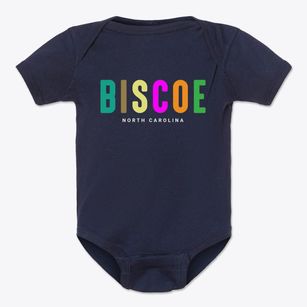 Biscoe North Carolina Color Pop Baby Onesie
