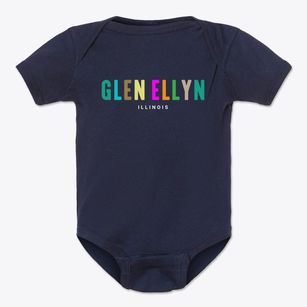 Glen Ellyn Illinois Color Pop Baby Onesie