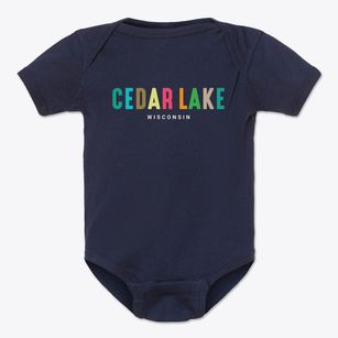 Cedar Lake Wisconsin Color Pop Baby Onesie