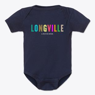 Longville Louisiana Color Pop Baby Onesie