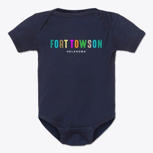 Fort Towson Oklahoma Color Pop Baby Onesie
