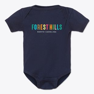 Forest Hills North Carolina Color Pop Baby Onesie