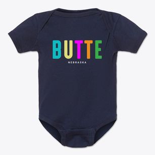 Butte Nebraska Color Pop Baby Onesie
