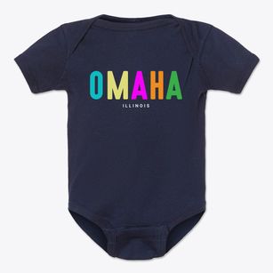 Omaha Illinois Color Pop Baby Onesie