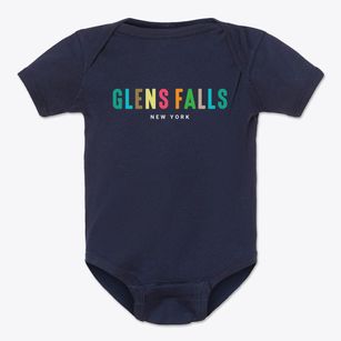 Glens Falls New York Color Pop Baby Onesie