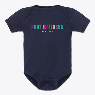 Port Jefferson New York Color Pop Baby Onesie