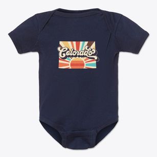  Colorado Retro Art Baby Onesie