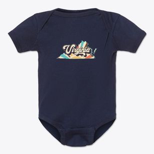 Virginia Retro Art Baby Onesie