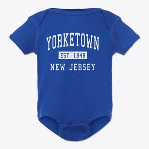Yorketown New Jersey Classic Established Baby Onesie