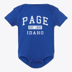Page Idaho Classic Established Baby Onesie