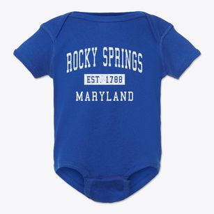 Rocky Springs Maryland Classic Established Baby Onesie