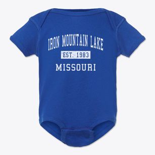 Iron Mountain Lake Missouri Classic Established Baby Onesie