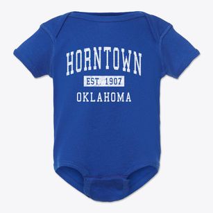 Horntown Oklahoma Classic Established Baby Onesie
