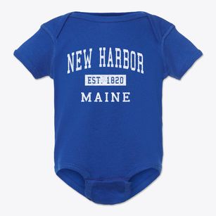 New Harbor Maine Classic Established Baby Onesie