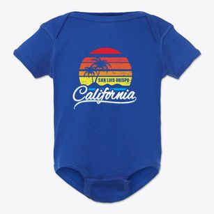 San Luis Obispo California Palm Tree Sunset Baby Onesie