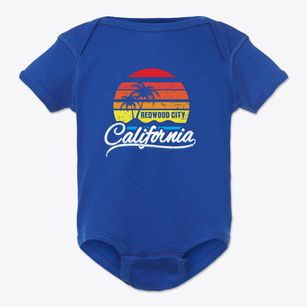 Redwood City California Palm Tree Sunset Baby Onesie