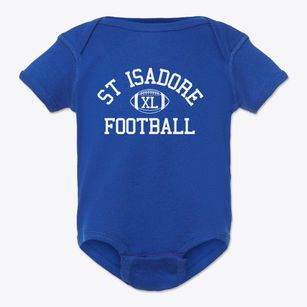St Isadore Parish Classic Football Baby Onesie