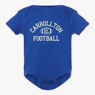 Carrollton Junior High School Classic Football Baby Onesie