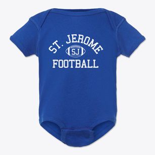 Saint Jerome School Classic Football Baby Onesie