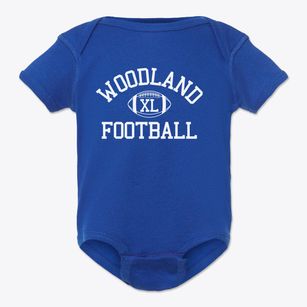 Woodland Cusd #5 School Classic Football Baby Onesie
