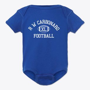 R W Carbonaro School Classic Football Baby Onesie