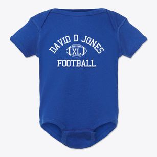David D Jones Spanish Immersion Magnet Classic Football Baby Onesie