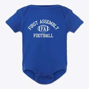 First Assembly Christian School Classic Football Baby Onesie