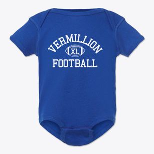 Vermillion High School Classic Football Baby Onesie