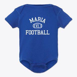 Maria Montessori School Classic Football Baby Onesie