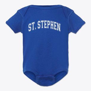 St Stephen Parish Varsity Arch Baby Onesie
