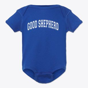 Good Shepherd Lutheran School Varsity Arch Baby Onesie