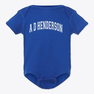 A D Henderson University School Varsity Arch Baby Onesie