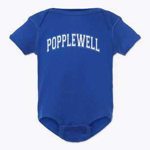 Popplewell Elementary School Varsity Arch Baby Onesie
