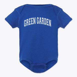 Green Garden Elementary School Varsity Arch Baby Onesie