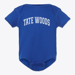 Tate Woods Elementary School Varsity Arch Baby Onesie
