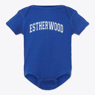 Estherwood Elementary School Varsity Arch Baby Onesie