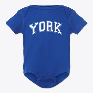 York Elementary School Varsity Arch Baby Onesie