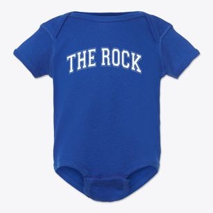 The Rock Christian Academy Varsity Arch Baby Onesie