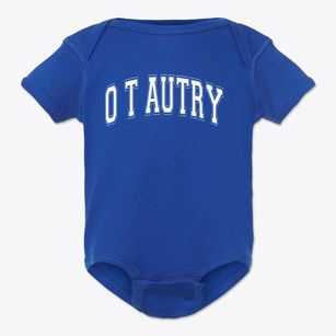 O T Autry Area Vocational Technical Varsity Arch Baby Onesie